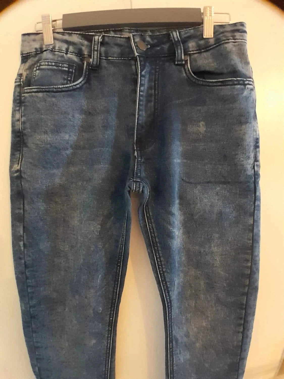 Skinny jeans voor dames Maat 36 - Merk Man by Gémo, kleur donkerblauw, op sommige plaatsen uitgebleekt – photo 2